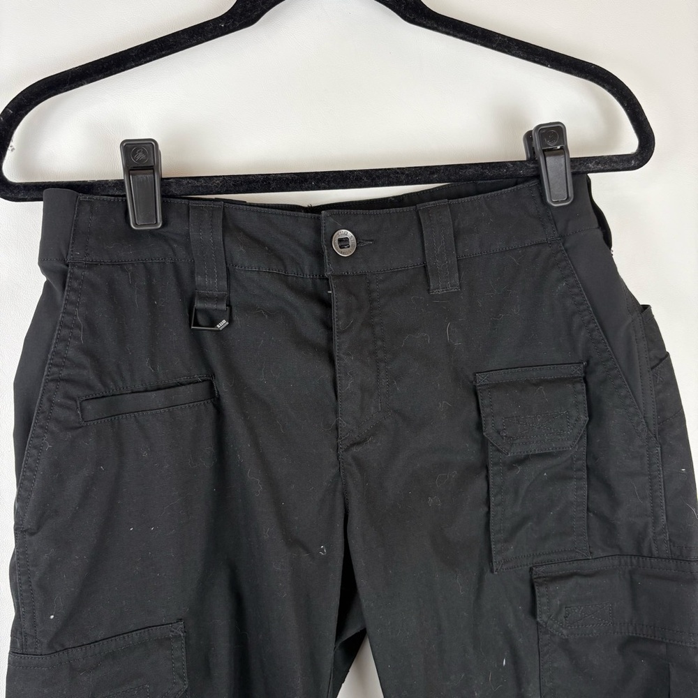 5.11 Tactical Pants Women 4 Black Cargo Straight Leg Workwear Pockets 31” Inseam - Picture 4 of 11